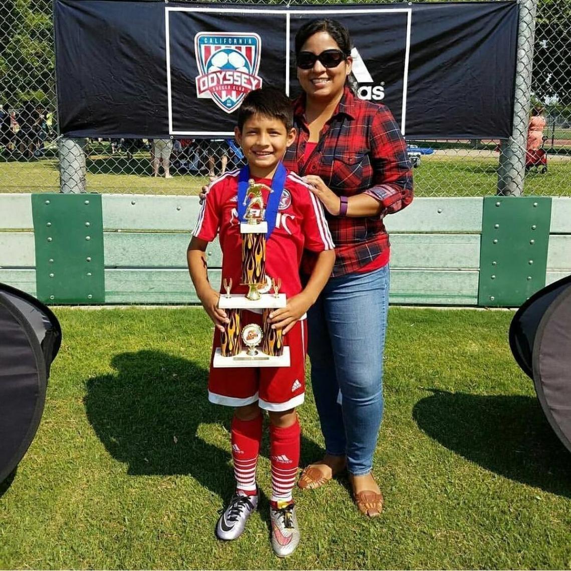 Luis Lopez and his mother Miriam Moncada.