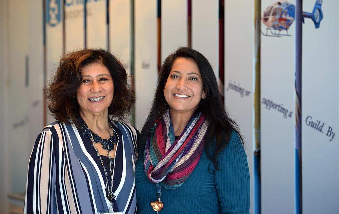 Deonna Villegas-McPeters, left, director of social work services and interpretive services, and co-chair of ethics committee, and Neepa Ved, complex care pediatrician, and former chair of the ethics committee, at Valley Children's Hospital on Friday, Feb. 23, 2018.