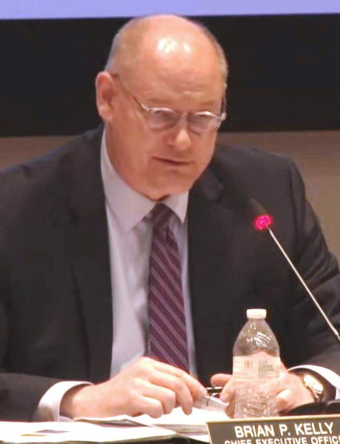 California High-Speed Rail Authority CEO Brian Kelly talks about a new work plan at the agency's board meeting in Sacramento on June 19, 2018.