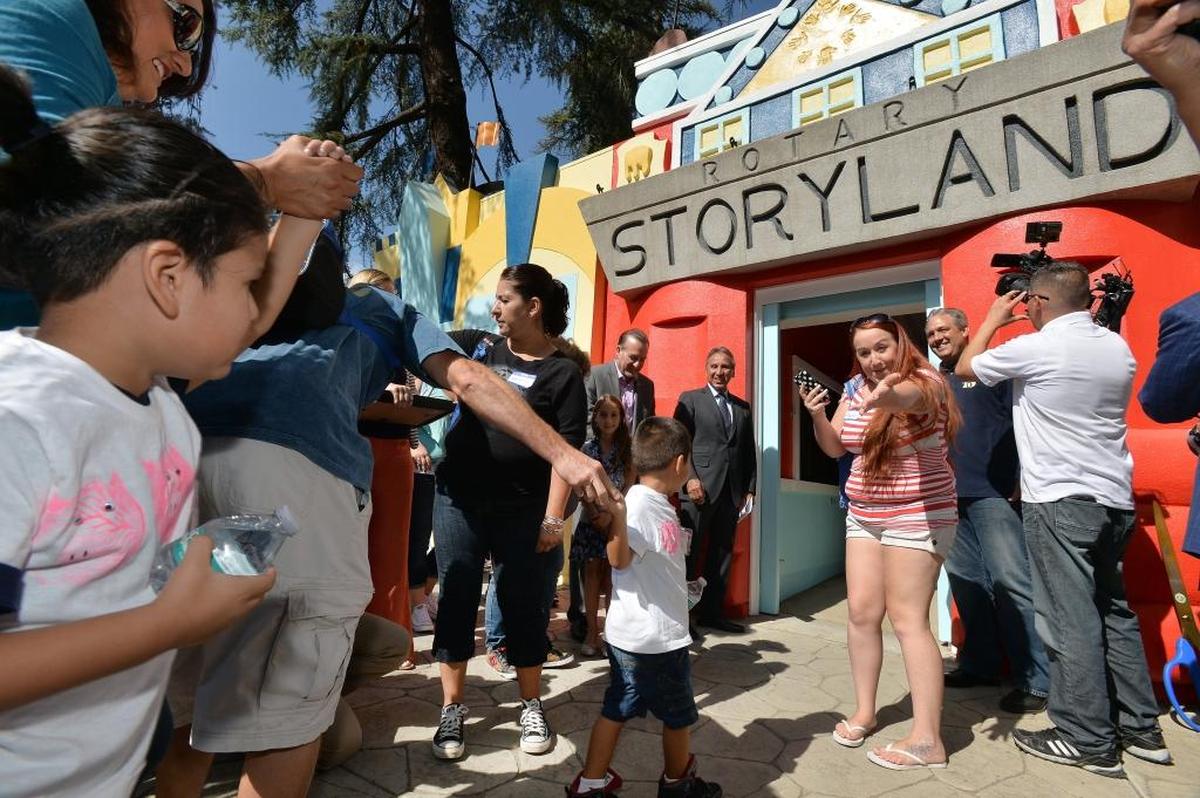 The crowd gathers for the grand reopening of Storyland at Roeding Park in Fresno, California, in 2015.