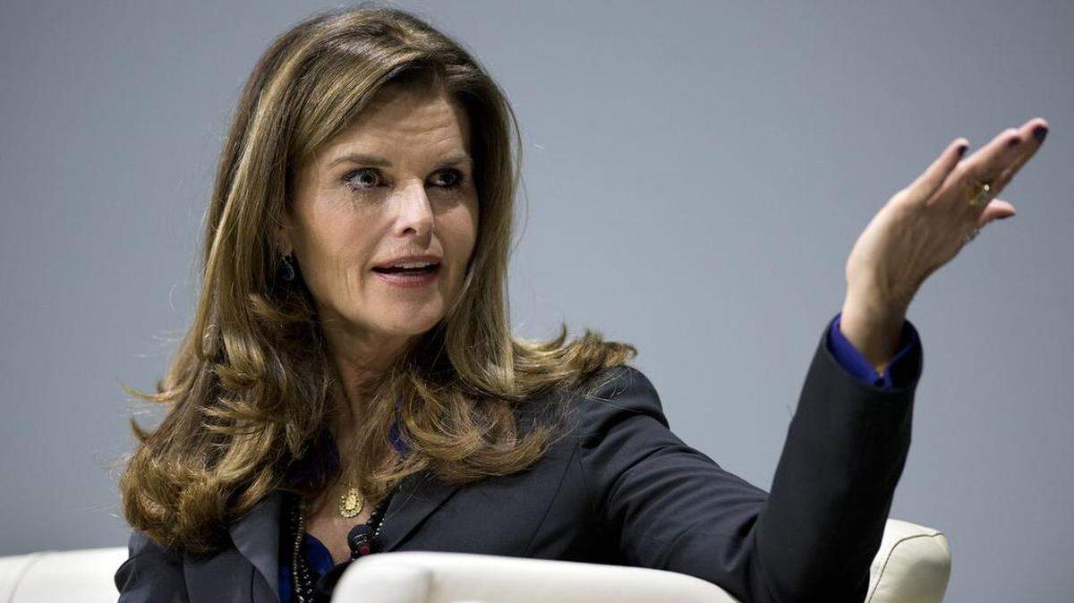 Former First Lady Maria Shriver is shown speaking Thursday, January 30, 2014 in Sacramento, Calif.