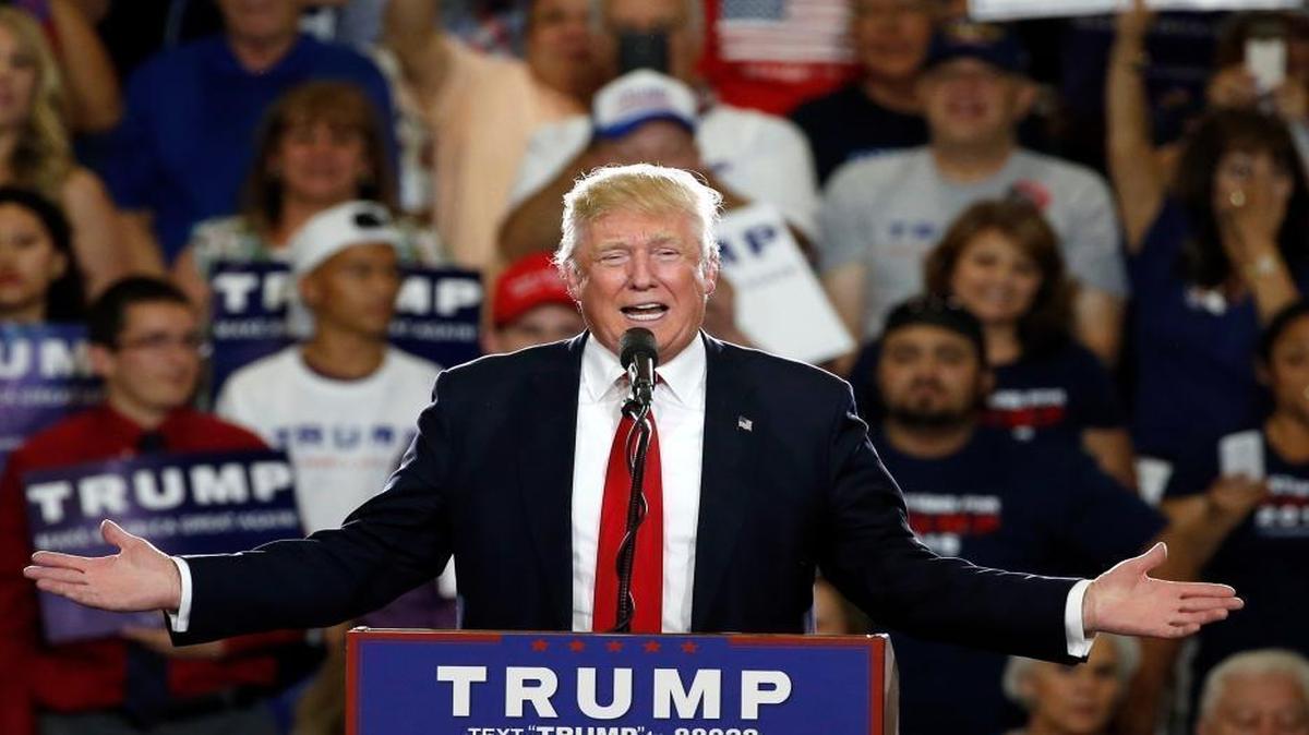 Donald Trump speaks at a campaign event in Albuquerque, N.M., on Tuesday, May 24, 2016.