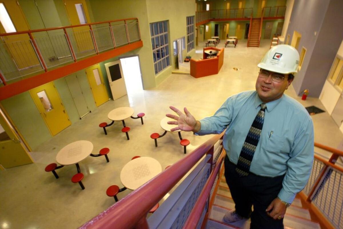 In a July 2005 photograph, Rick Chavez shows one of the housing pods at the Fresno County Juvenile Justice Center.