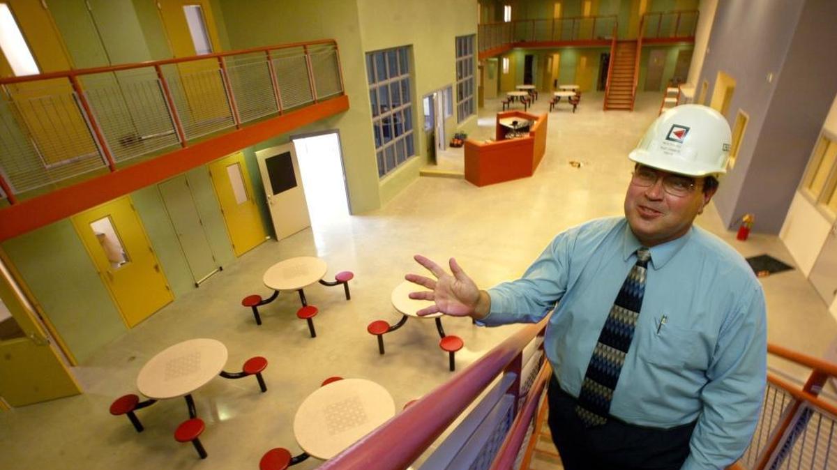 In a July 2005 photograph, Rick Chavez shows one of the housing pods at the Fresno County Juvenile Justice Center.