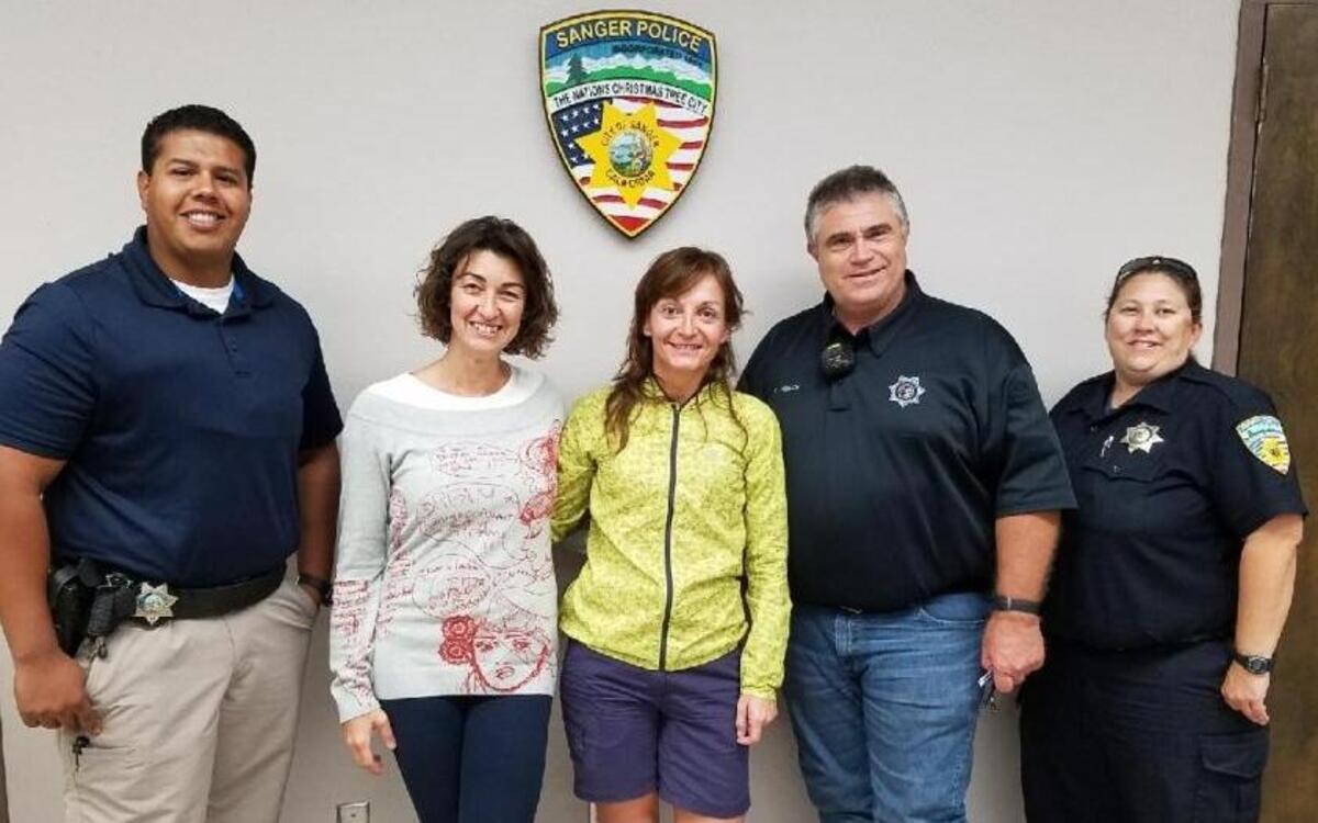 Sanger police officers helped two Italian tourists Friday, Sept. 1, 2017 after one of them lost her passport and other belongings. Officers put them in touch with the Italian consulate in Fresno and later a Sanger resident found the woman’s items, which were later returned to the woman.