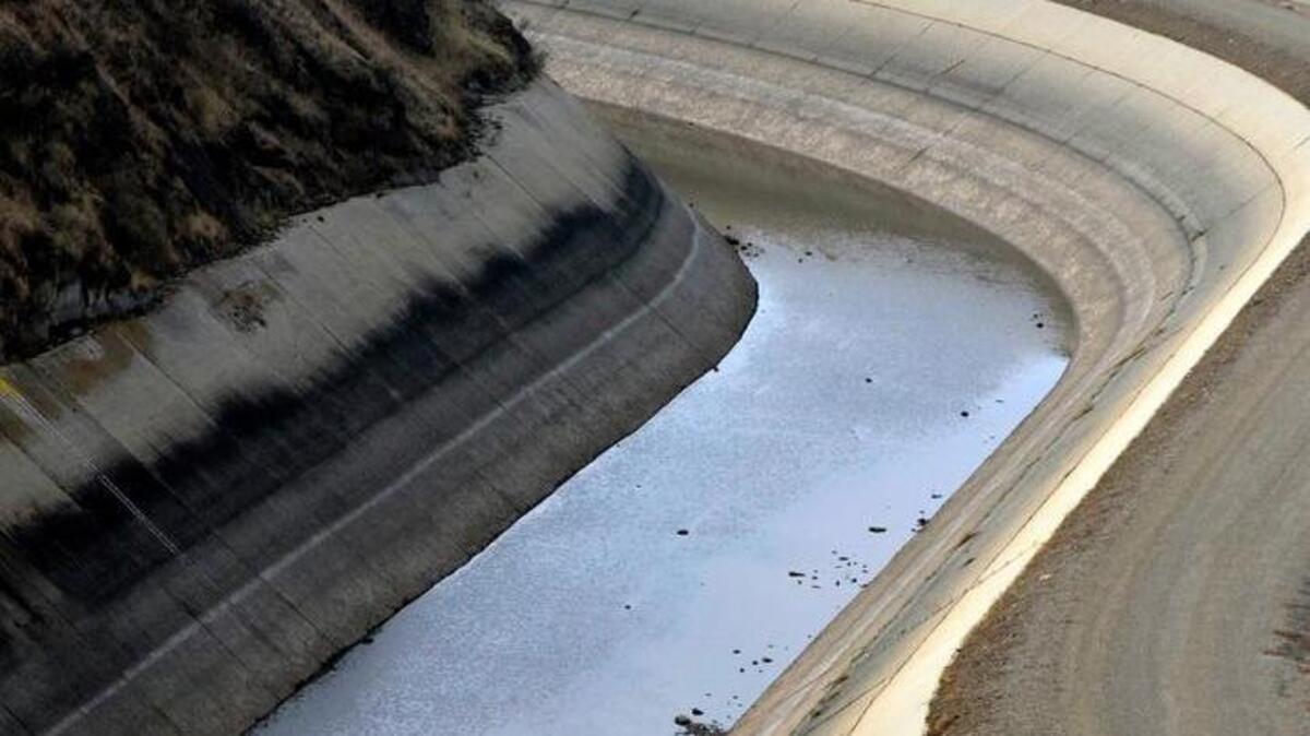 The Friant-Kern Canal below Friant Dam near Friant.