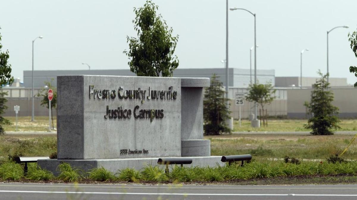 The entrance to the Fresno County Juvenile Justice Campus south of Fresno.