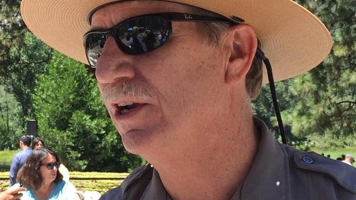 Yosemite National Park superintendent Don Neubacher talks to reporters during President Obama’s visit to the park in June 2016. The National Park Service accepted Neubacher’s abrupt resignation from his post on Thursday, Sept. 29, amid a federal investigation into employee complaints of a hostile work environment at the park.