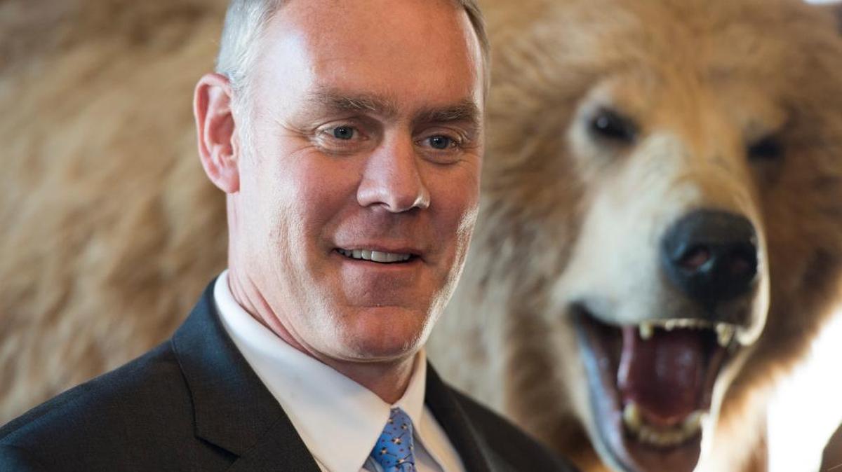 Interior Secretary Ryan Zinke is seen at the Interior Department in Washington on March 29, 2017. Zinke is planning a trip April 13-14 to Yosemite, Sequoia and Kings Canyon national parks.