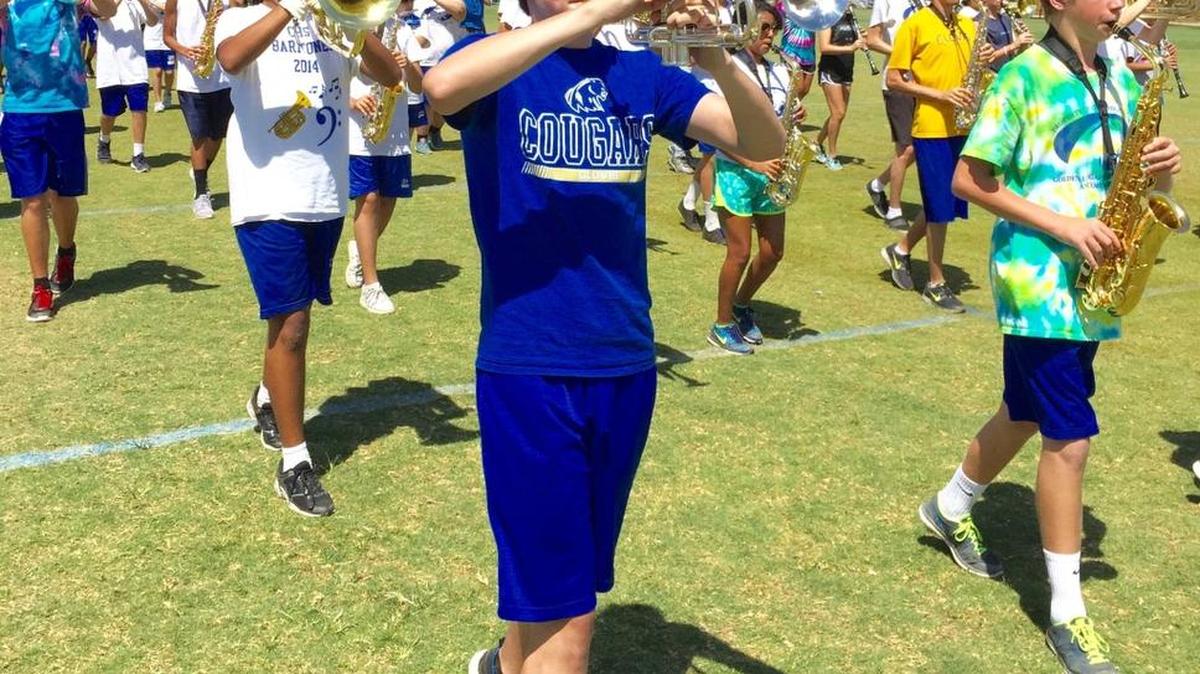 Clovis High School’s marching band practices.