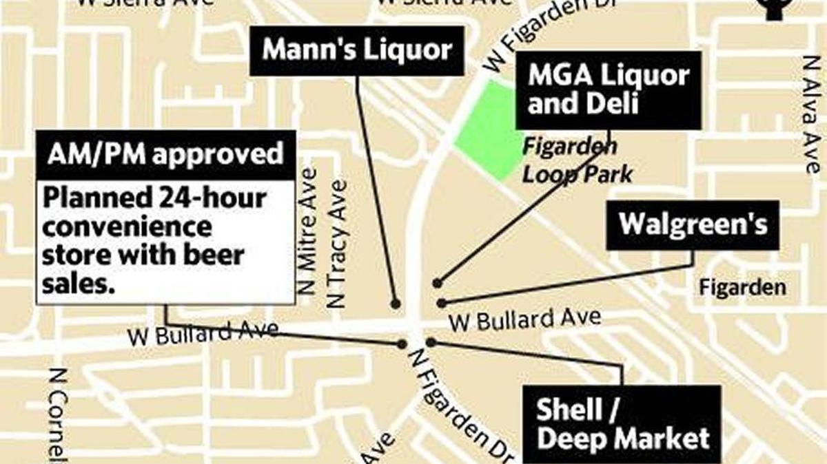 A planned AM/PM convenience store was approved by the city to sell beer. Four other liquor licensees are already in the immediate area of northwest Fresno.