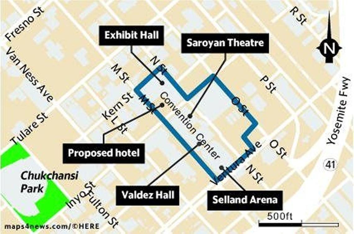 A hotel is planned to take up a vacant corner within the Fresno Convention Center complex.