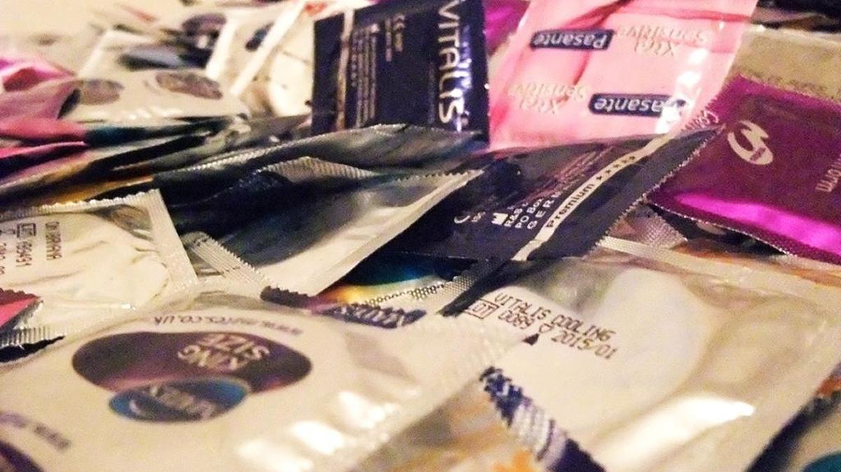 A pile of condoms.