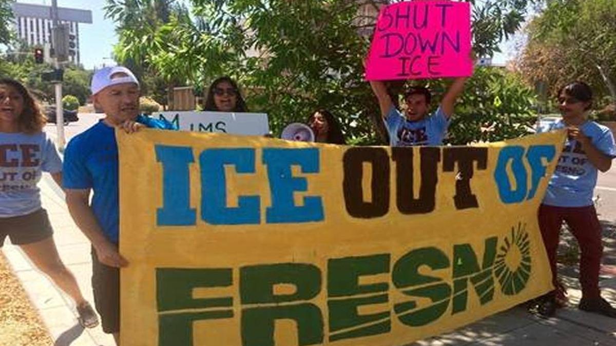 Immigrant advocates in June 2015 protested the collaboration between Fresno County Jail and U.S. Immigration and Customs Enforcement.