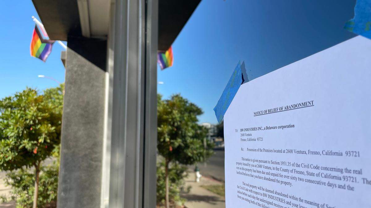 Legal “notices of belief of abandonment” signs were posted on the exterior of the Bitwise 41, Bitwise South Stadium, and Bitwise Hive buildings on Friday, June 2, 2023.