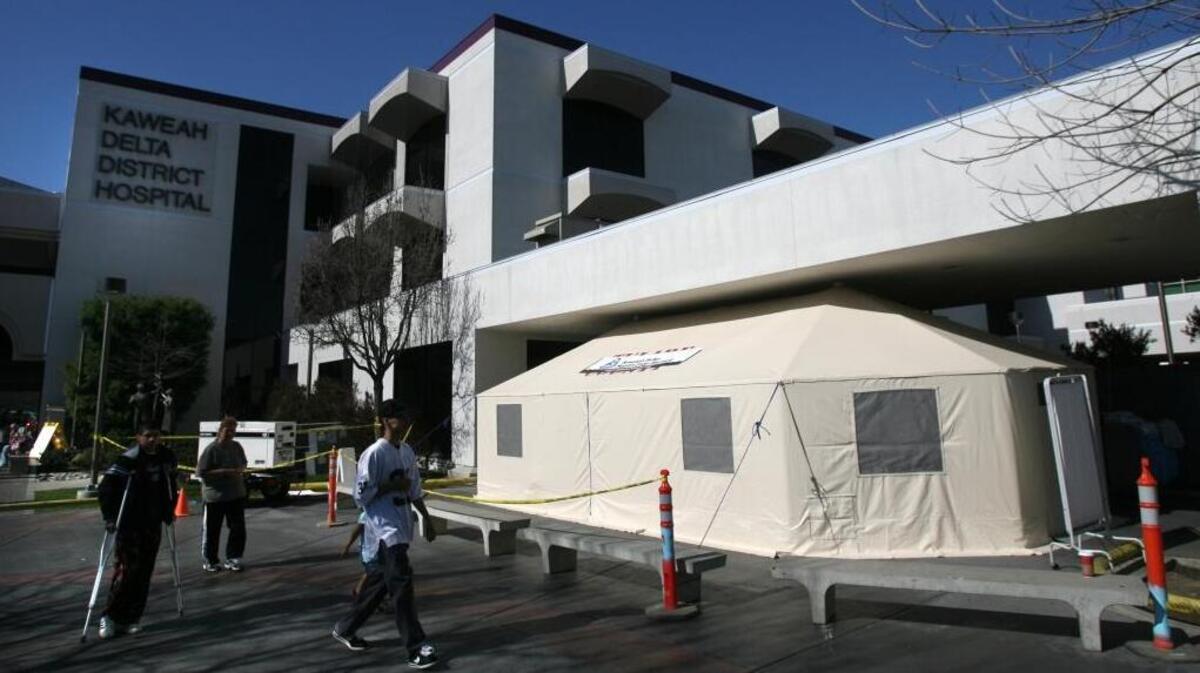 Kaweah Delta Medical Center added a second tent outside its emergency department on Wednesday, Feb. 7, to handle a surge in flu patients.