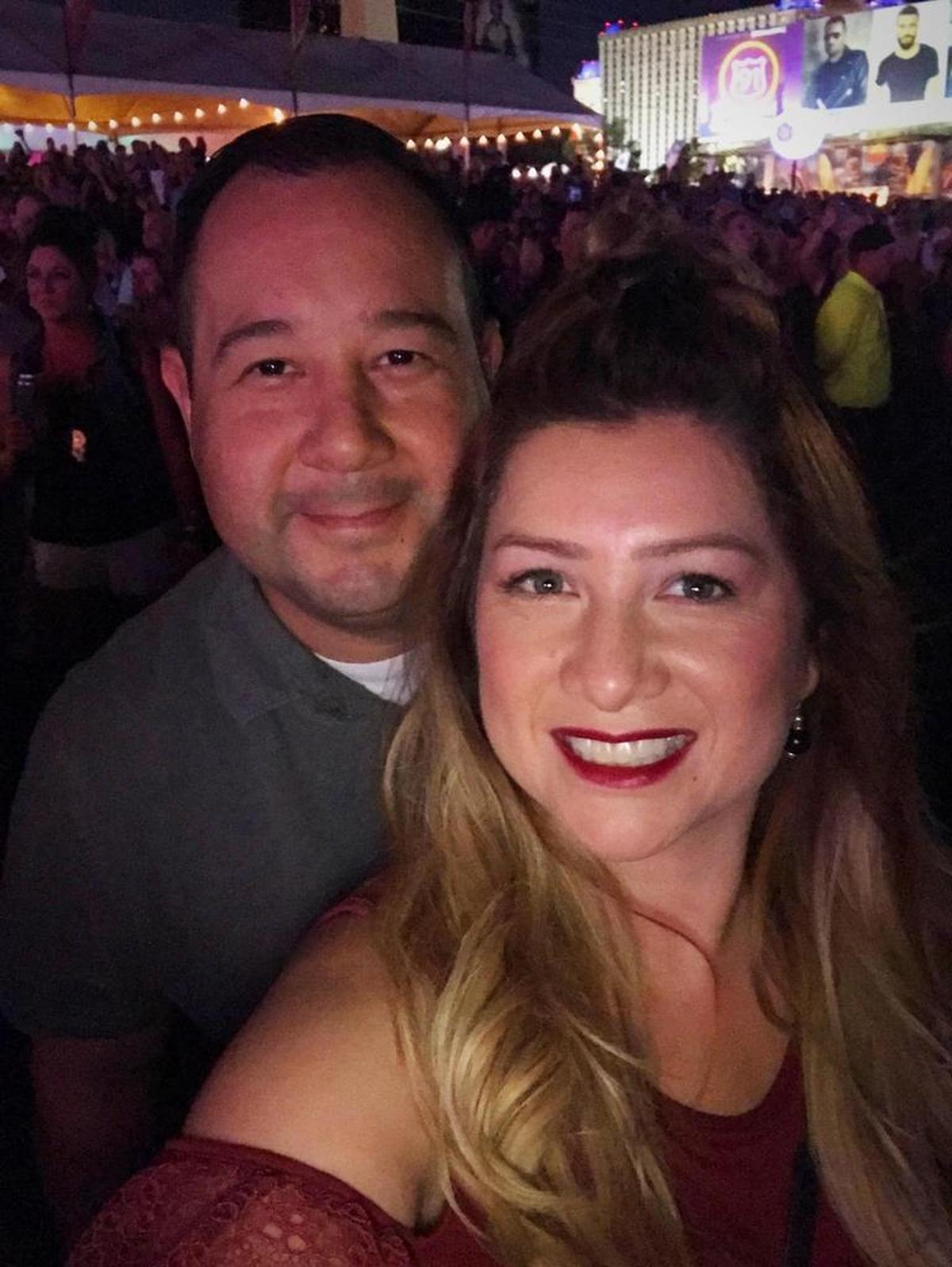 Steve and Celeste Sanchez enjoy the scene at the Route 91 Harvest Music Festival in Las Vegas prior to the mass shooting.