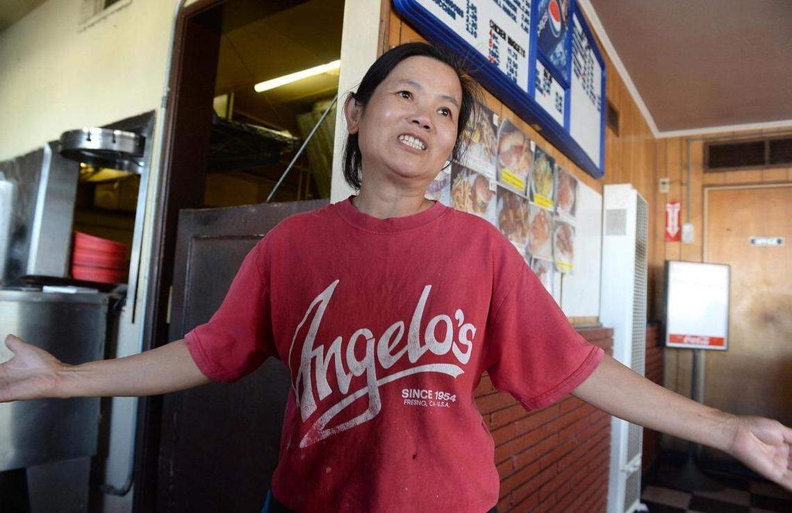 Owner Kay Lim during lunch at Angelo’s Drive-In. Angelo’s last day was April 24, 2014.