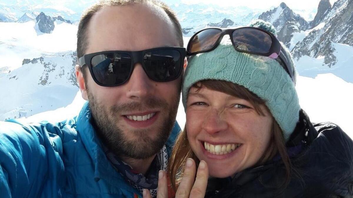 Andrew Foster and wife Lucy Foster are seen in an undated photo from their blog. Andrew was killed and Lucy seriously injured when a huge sheet of granite sloughed off Yosemite National Park’s El Capitan on Wednesday, Sept. 27, 2017.