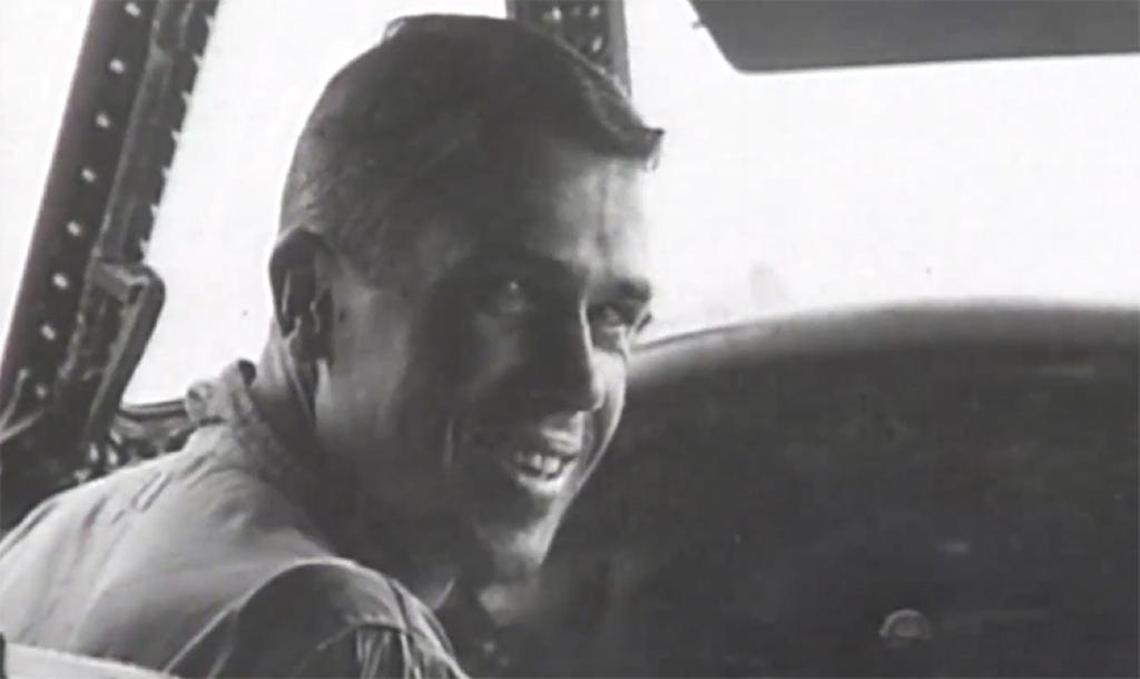 Robert “Bob” Hansen in the cockpit of a plane when he served in the U.S Navy Reserve.