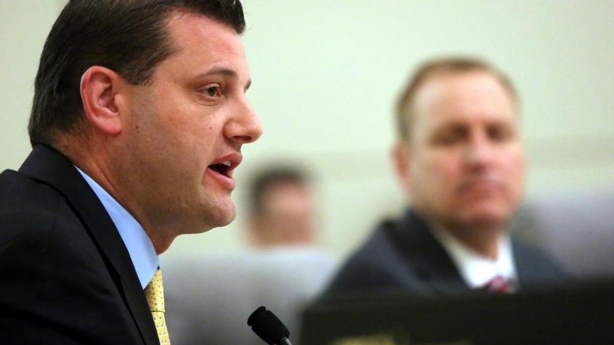 Rep. David Valadao, R-Hanford, during an earlier hearing in Fresno. He was among Republicans voting Thursday to repeal Obamacare.