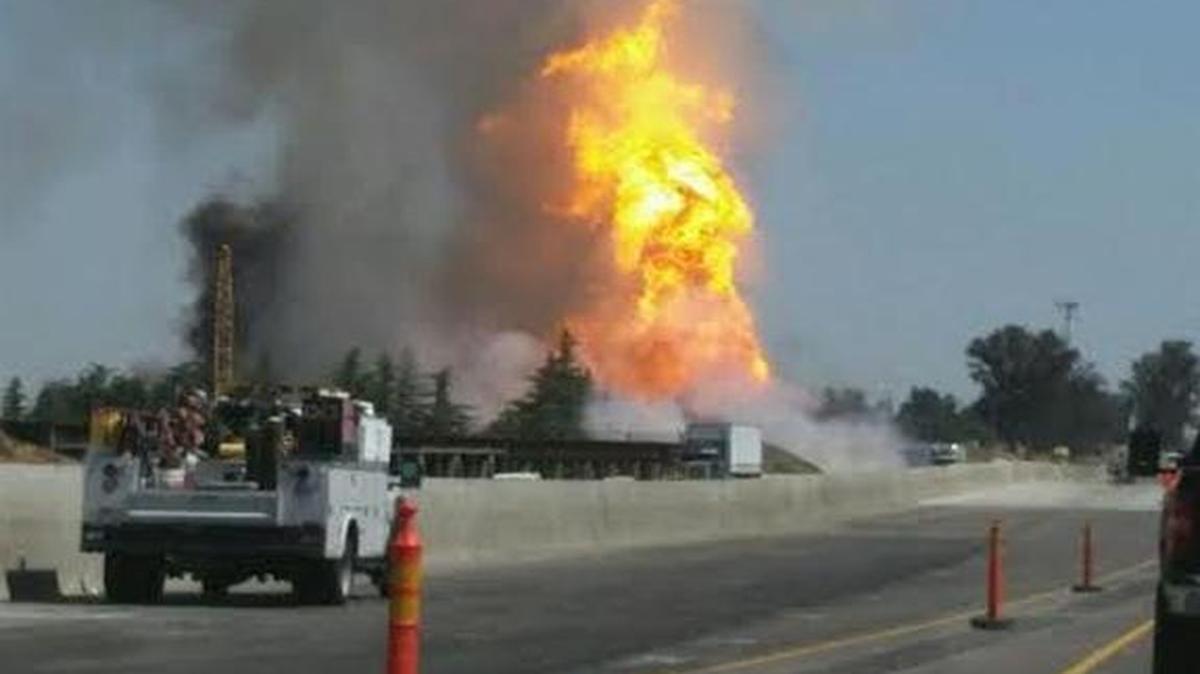 A passing motorist on Highway 99 captured this photo of a fireball from the April 17, 2015, gas-pipeline explosion at the Fresno Sheriff’s Foundation gun range in northwest Fresno.