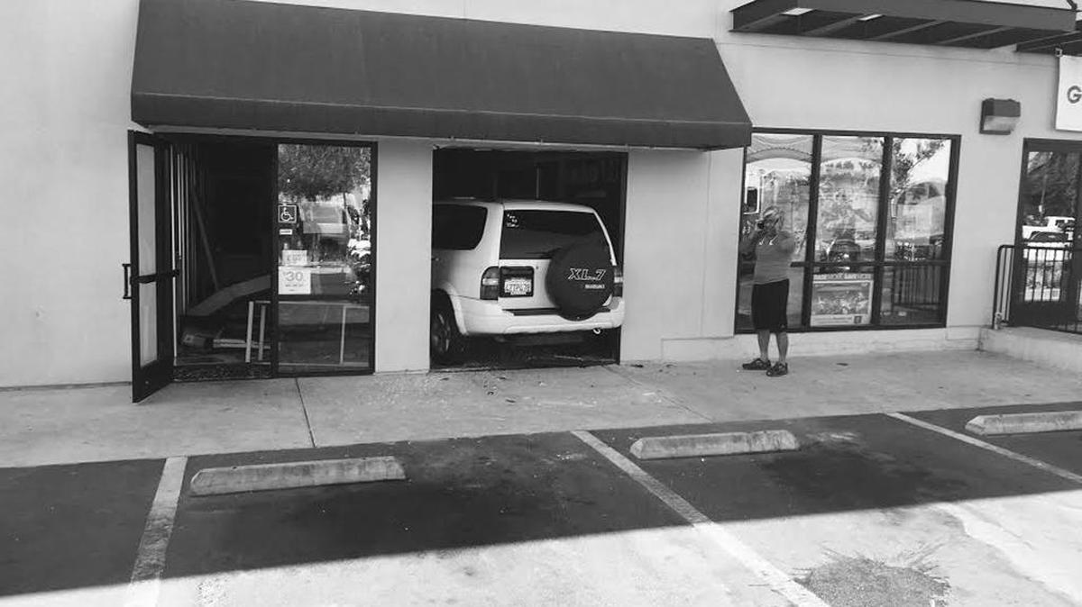 
An SUV crashed into a building at Shields Avenue and First Street
