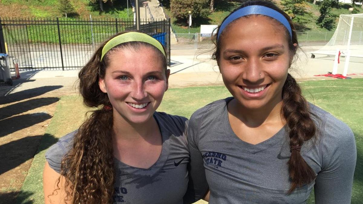 Alyssa Holsworth and Myra Delgadillo are looking forward to the 2016 season on the Fresno State Women’s Soccer team.