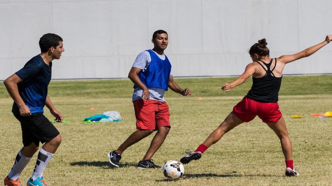 A performance training soccer course at Clovis Community College meets four days a week during summer. The men’s and women’s soccer programs will begin in the fall semester, Aug. 15.