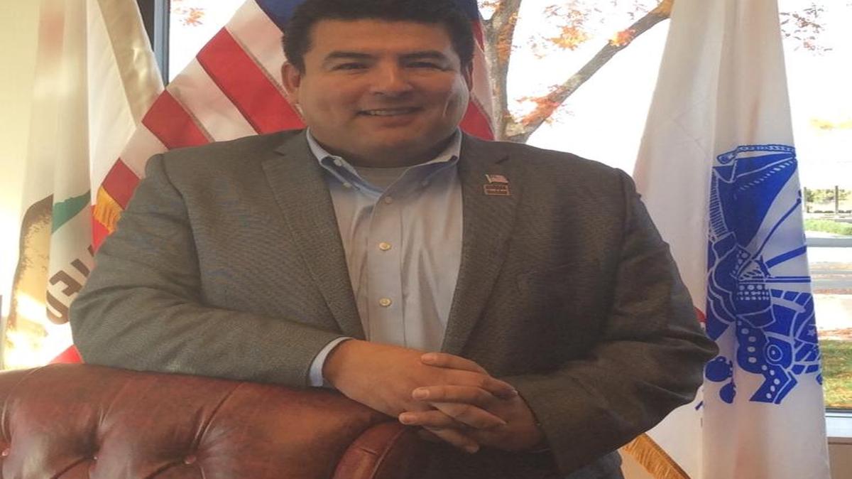 Lorenzo Rios in his office at the Clovis Veterans Memorial District building.
