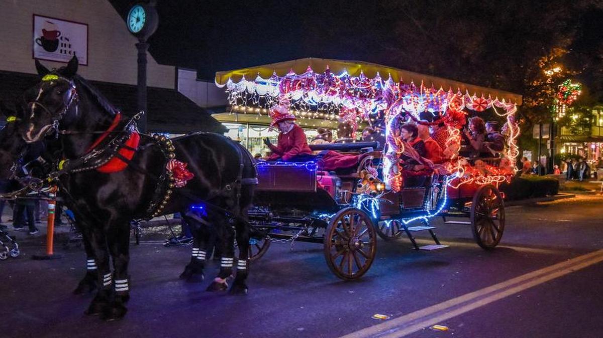 Horse-drawn carriage rides will continue throughout the holiday season.