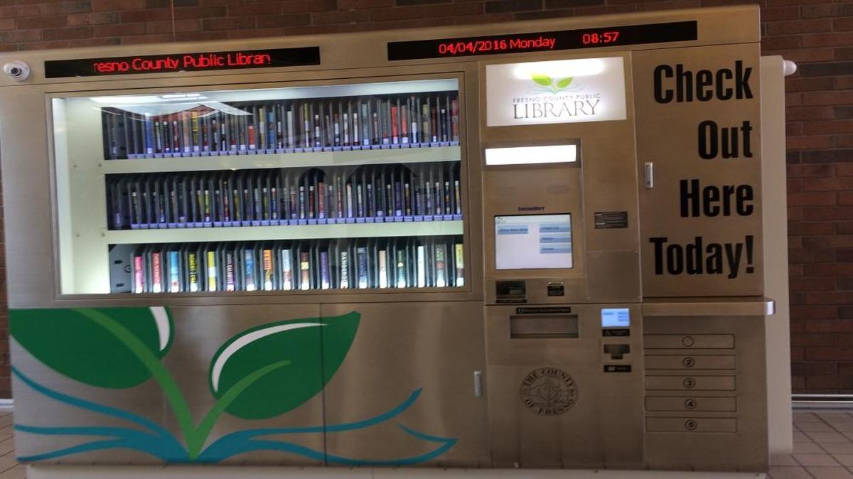 Sierra Vista Library is in the west end of the Sierra Vista Mall. The kiosk can be used to order, checkout and return Fresno County Public Library materials, such as books, CDs and DVDs.