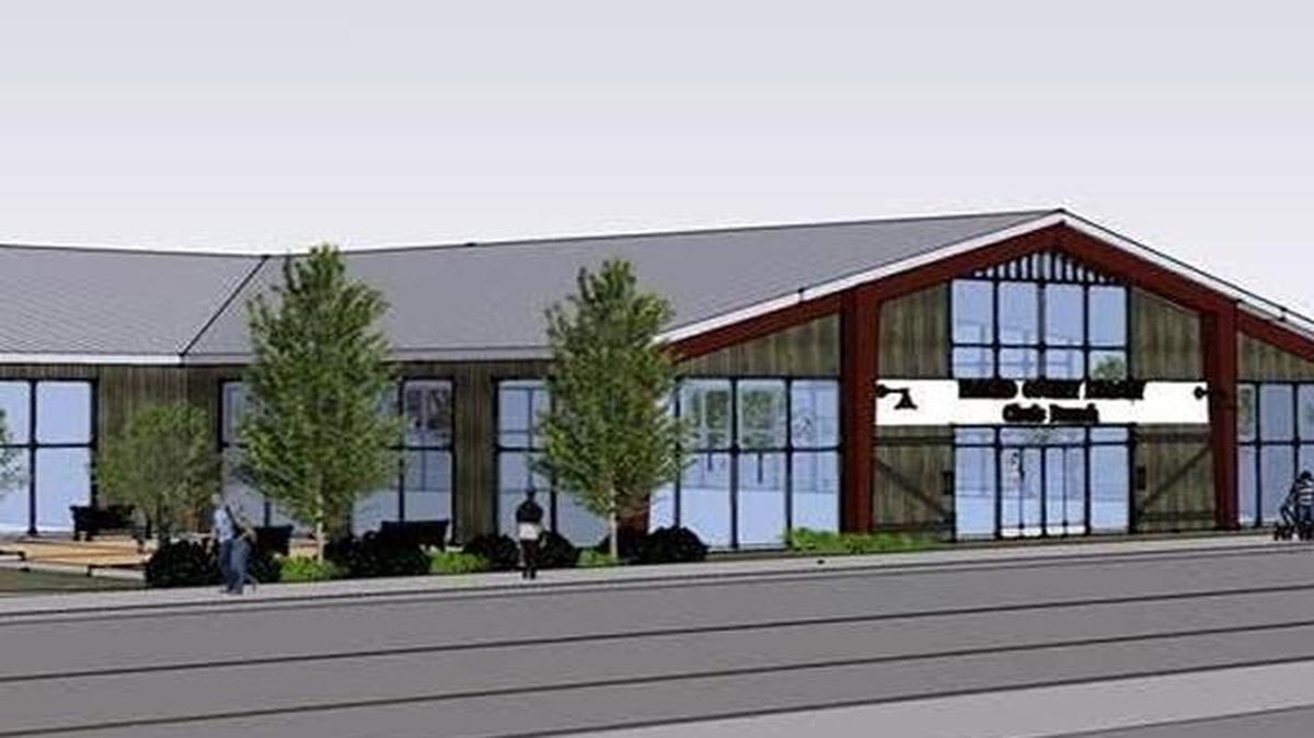 A rendering of the proposed new Fresno County Library in downtown Clovis.