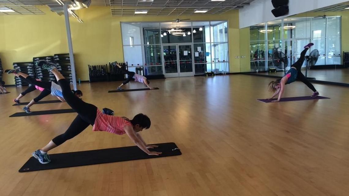 PiYo exercises are inspired by Pilates moves and yoga poses.