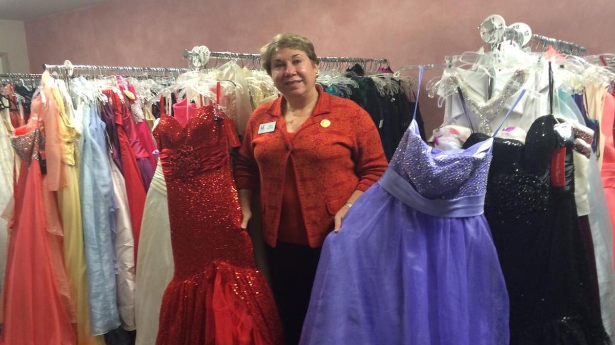 Assistance League thrift boutique chair Janet Bunting explains that teen girls in need have many options to choose from at Dream Dress. The program provides outfits for prom and formal occasions to girls who are referred to the program by social workers or school counselors.