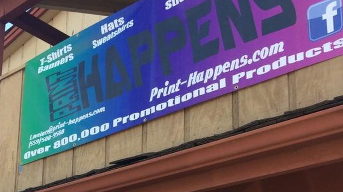 Print Happens is a family owned and operated business on Clovis Avenue between 3rd and 4th streets. From left, are Laurie Singleton, Mary Ann Thomson, Terra Lovelace and 10-month-old Dakota Rupe.