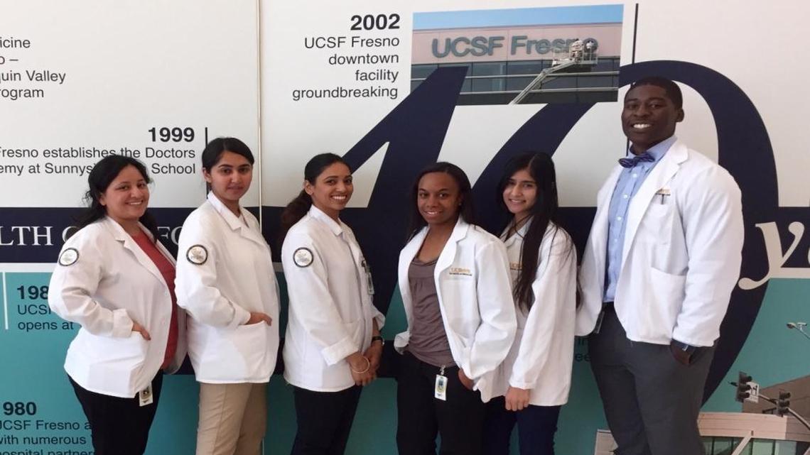 Medical students who participated in REACH SJV include (from left) Stephanie Melchor, Neetu Malhi, Monique Atwal, Karenee Demery, Mandeep Sidhu and Kenneth Job.