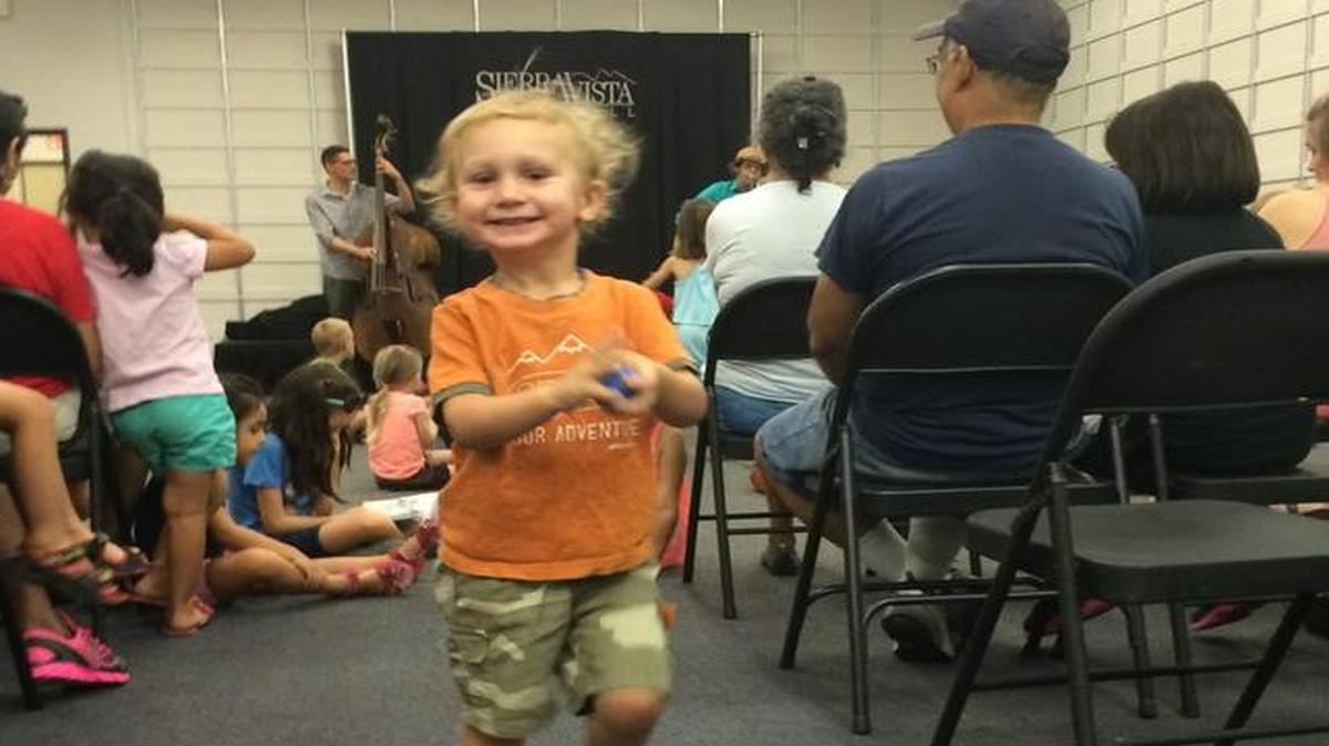 Hunter Marlette, 2, dances to music.