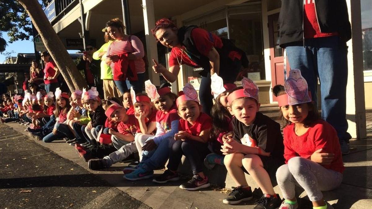 Weldon students watch the 28th annual Red Ribbon Week Parade through Old Town Clovis on Wendesday, Oct. 26, 2016.