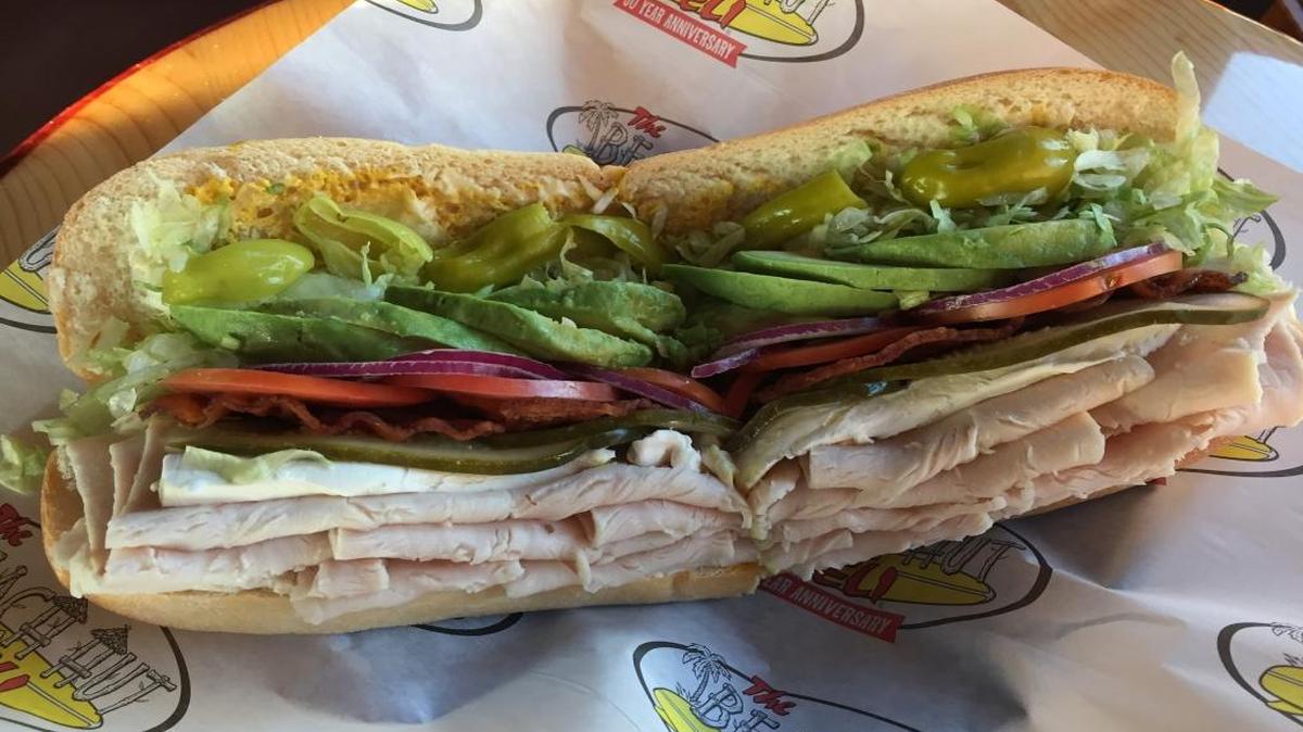 The Surfin’ Bird is the Beach Hut Deli’s most popular cold sandwich.