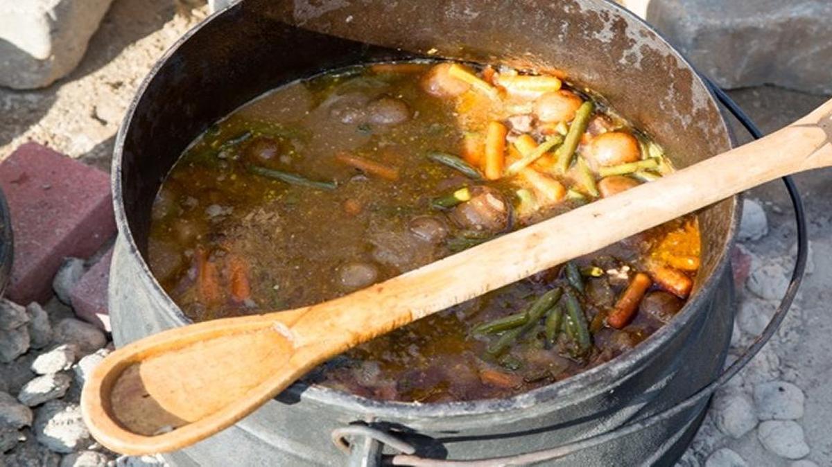 Food from South Africa was cooked over charcoal.