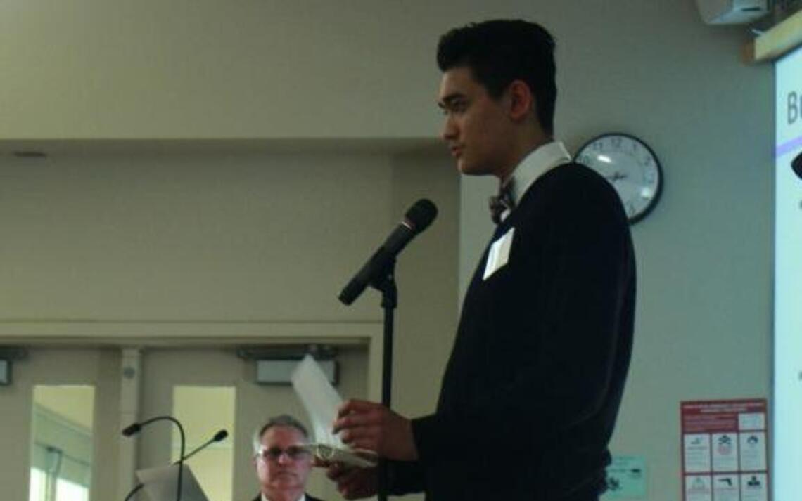 Students pitch their business ideas Shark Tank-style to local investors