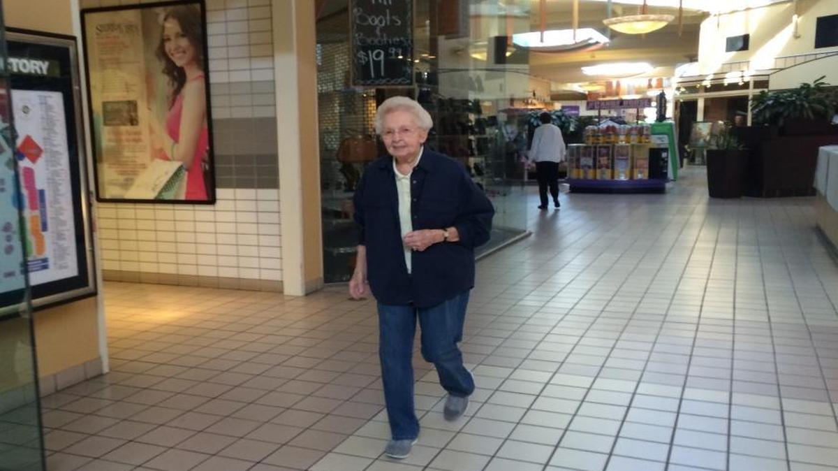 Cathy Broedel, 84, walks for 30 minutes daily in Sierra Vista Mall.