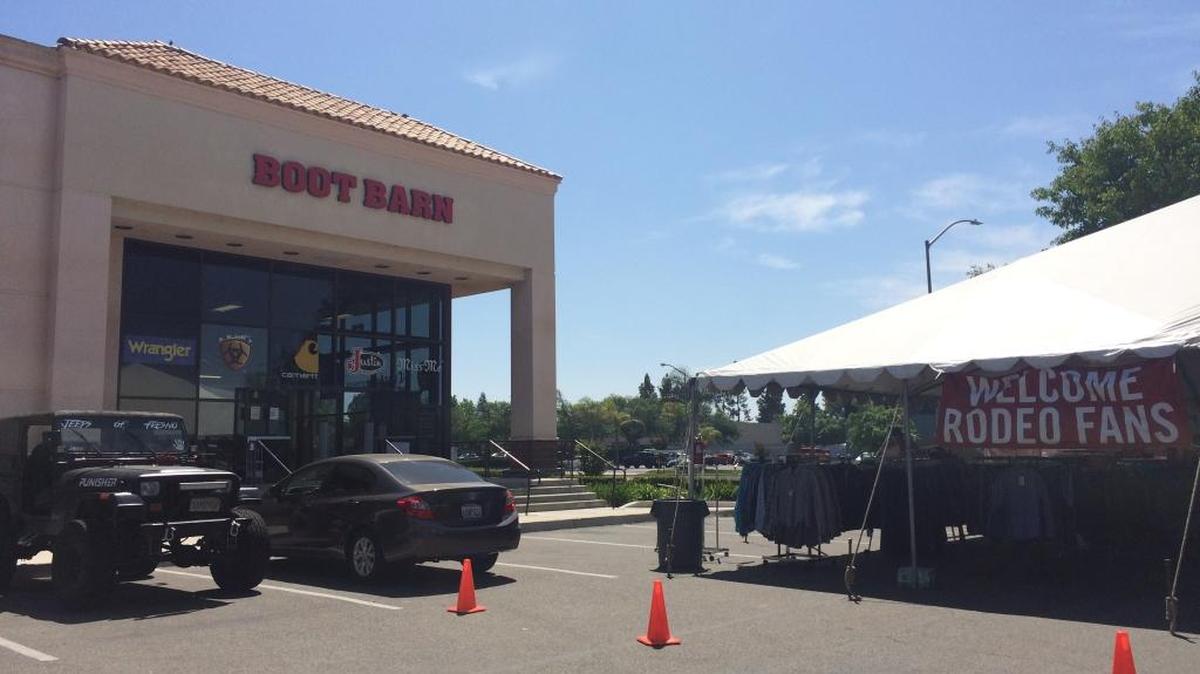 Boot Barn in Clovis holds a special outdoor clearance event in conjunction with Clovis Rodeo week, said assistant store manager David Hernandez.