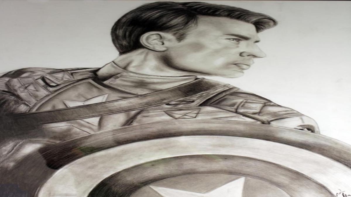 “Captain America” is a pencil sketch by Mia Galvan, a sophomore at Clovis East High School.