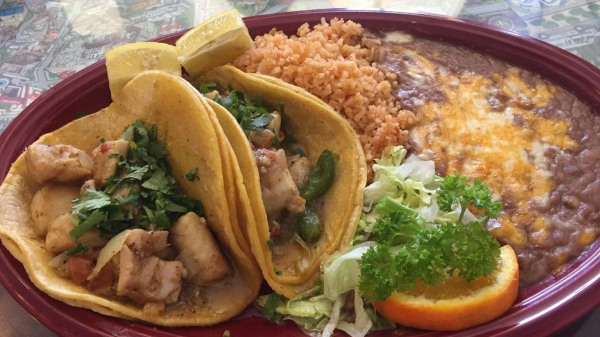 Tacos De Pescado (fish tacos) are one of several seafood dishes at El Matador Mexican Restaurant.