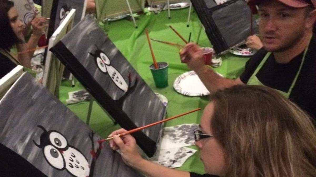 Raina Neal and her husband Joshn Neal, of Lemoore, chose Paint Nite as a date night.