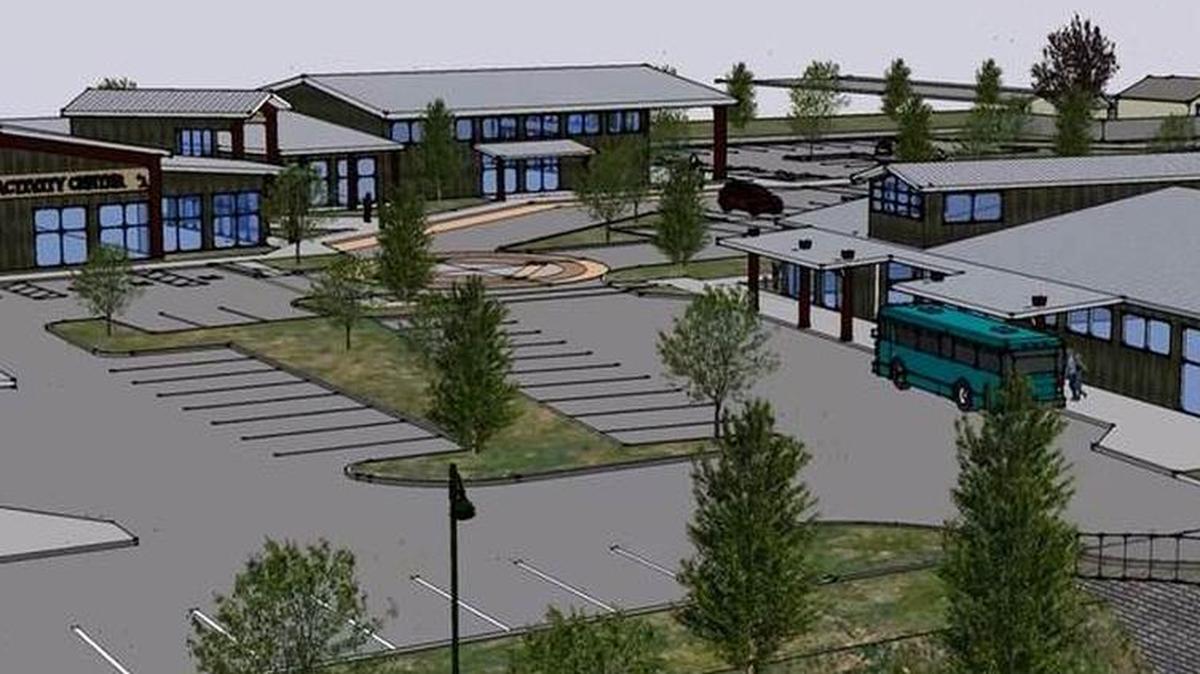 
An artist’s rendering of a senior activity center, library and transit hub planned for Old Town Clovis on 3rd Street east of Clovis Avenue. 
