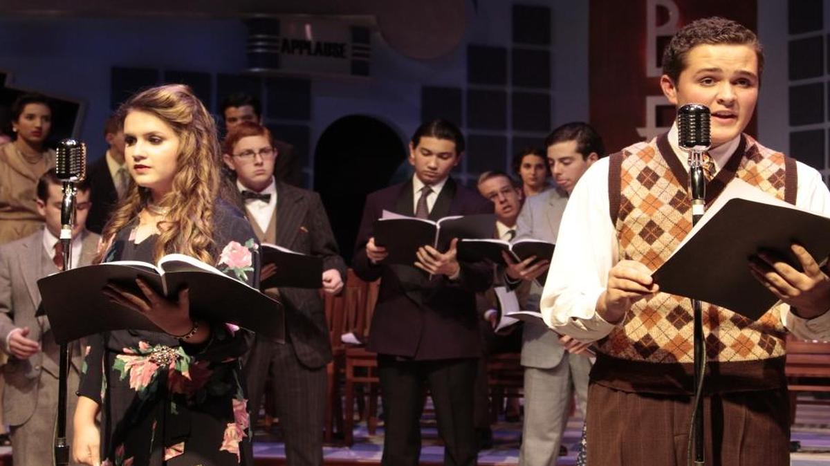 Audra Magness, Dalin Salway and the cast of “It’s a Wonderful Life.”