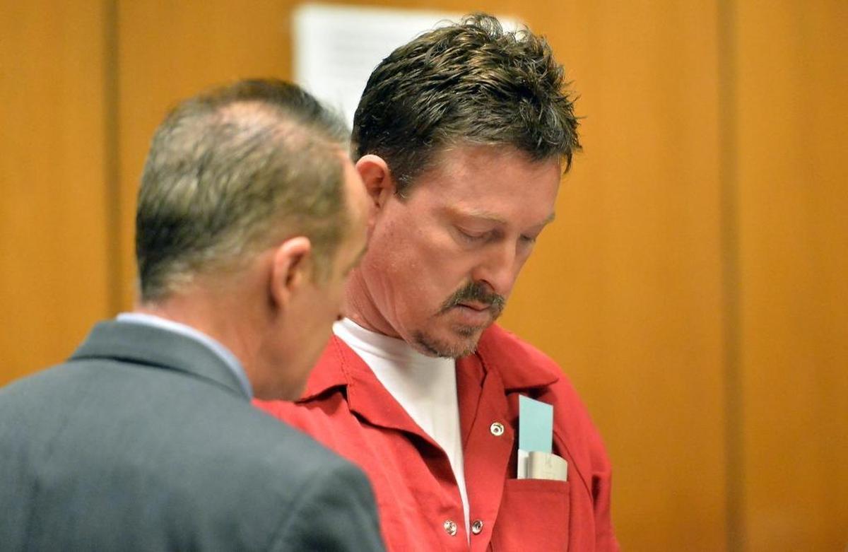 Dave McCann, right, appears for his arraignment which was postponed with public defense attorney, Scott Baly, on Friday, May 13, 2016, in Fresno County Superior Court in Fresno. McCann is being held on two counts of murder with a special circumstance in the stabbing deaths of his estranged wife and mother-in-law in Clovis days earlier.